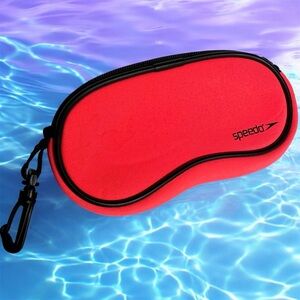 Speedo Sunglass Case Neon Pink Black Zip Close Soft Shell